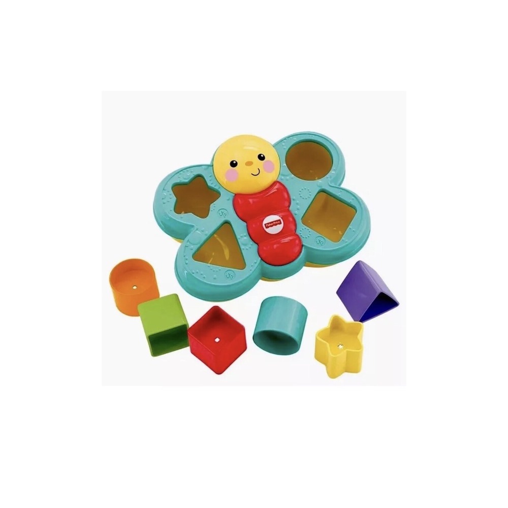 Fisher-Price Butterfly Shape Sorter 6 Blocks Infant Toddler Toy CDC22 NEW